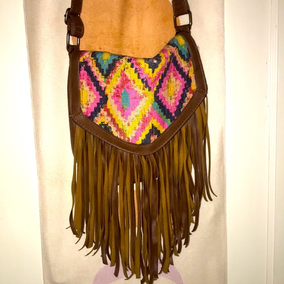 Leather fringe boho bag - Picture 3 of 6
